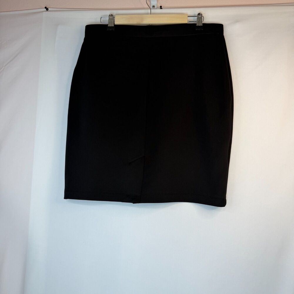 Size L Relativity Black Pencil Skirt Front Slit Pull On Career Work